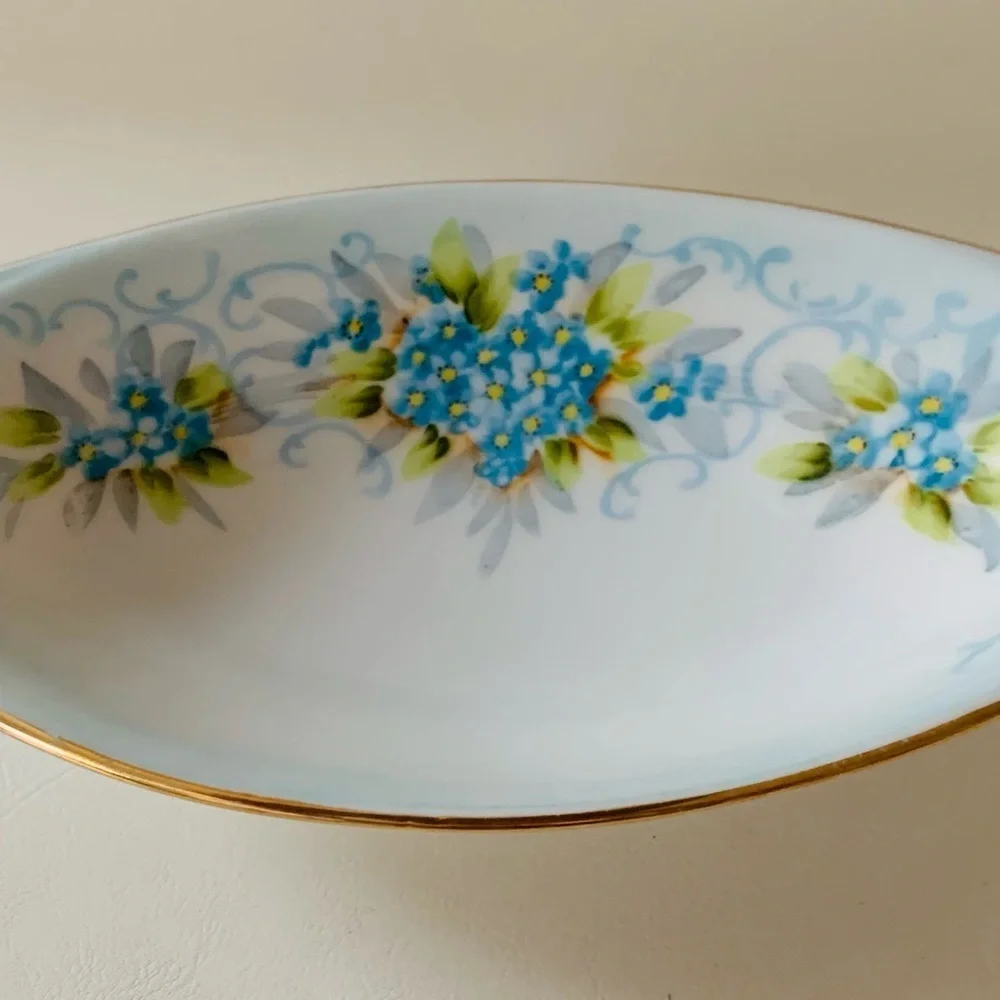 Nippon Hand-Painted Relish Dish Beautiful Floral Scene 9